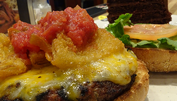 Salsa Burger with Cake